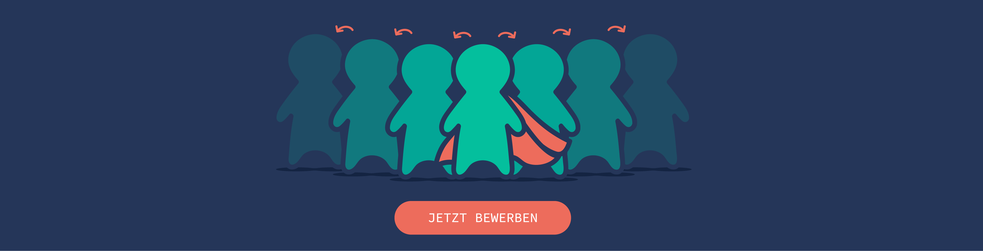 Banner mit dem InnoSuper KeyVisual Superhelden mit einem Button, der zur Bewerbungs-Seite führt.